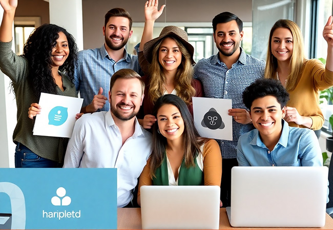 marketing professional analyzing data on laptop screen with charts and metrics, modern office setting, focused expression